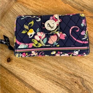 Vera Bradley Quilted Floral Turn Lock Organizer Wallet